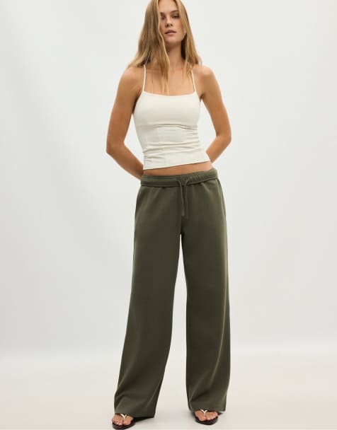 Stradivarius pantalon de jogging large kaki - view 1