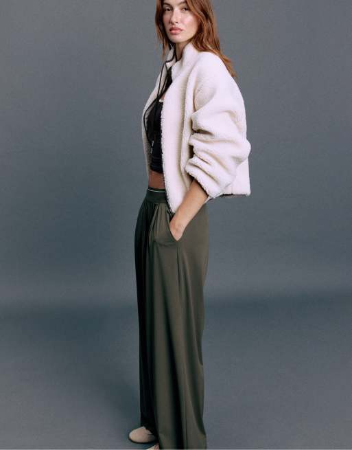 Stradivarius - Pantalon de jogging palazzo à taille élastique - Marron, 3 de 7