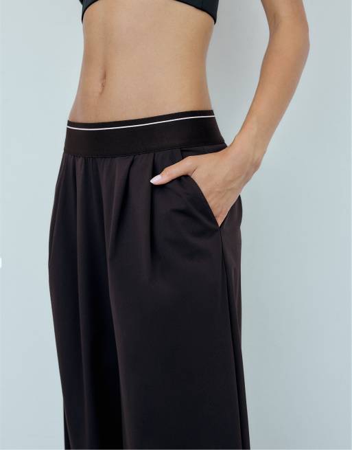 Stradivarius - Pantalon de jogging palazzo à taille élastique - Noir, 4 de 4