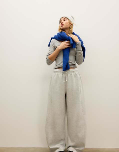 Stradivarius - Pantalon de jogging ultra bouffant - Gris chiné - view 1