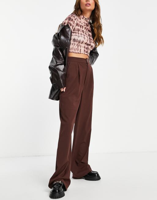 Pantalon marron online stradivarius