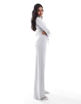 Stradivarius - Pantalon droit d'ensemble en maille - Gris