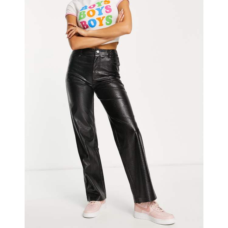 Pantalon cuir stradivarius sale