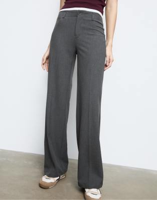 Pantalon droit slim élégant - Gris foncé 34