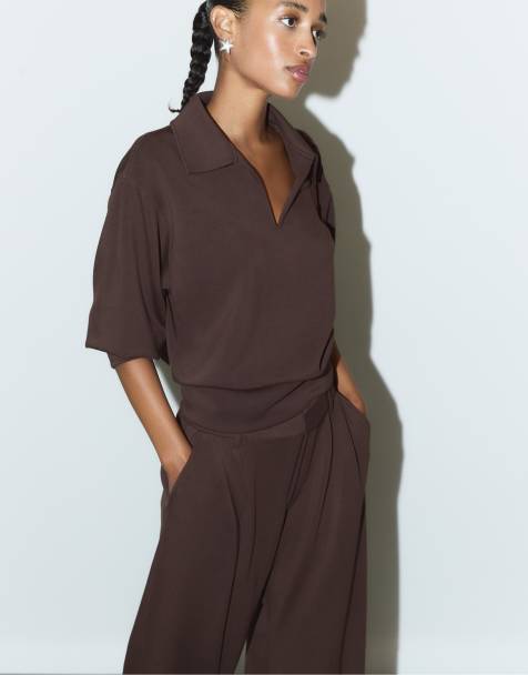 Stradivarius - Pantalon élégant doux au toucher - Marron - view 1