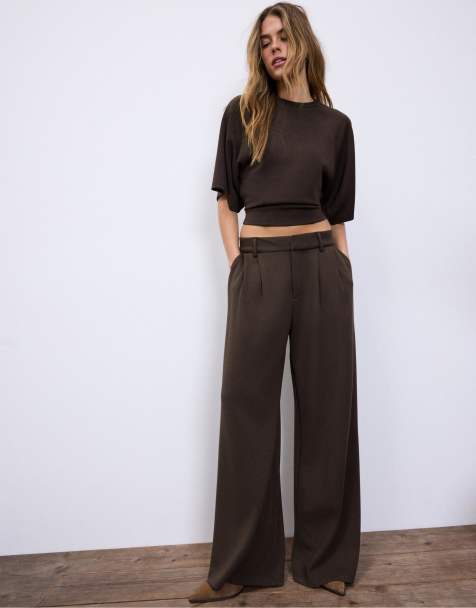 Stradivarius - Pantalon élégant doux au toucher - Marron - view 1