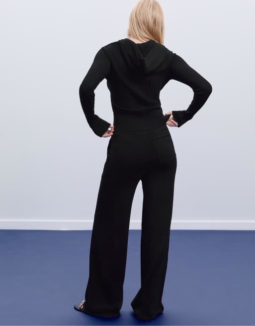Stradivarius - Pantalon en maille - Noir, 4 de 4
