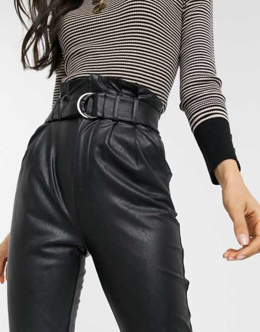 Pantalon cuir avec ceinture new arrivals