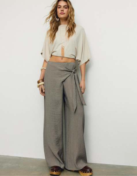 Stradivarius - Pantalon fluide style paréo - Kaki - view 1