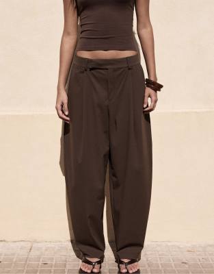 Stradivarius - Pantalon habillé à pinces - Marron