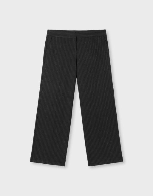 Stradivarius pantalon habillé à rayures taille basse gris foncé, 6 de 7
