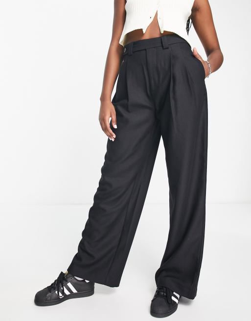 Stradivarius - Pantalon habillé à taille enveloppante - Noir , 4 de 4