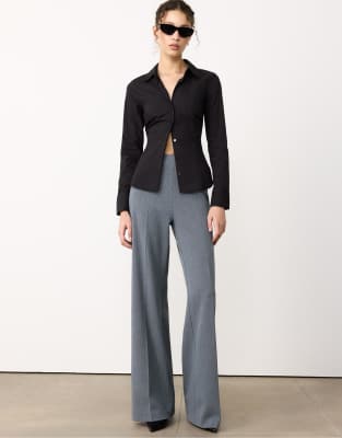 Stradivarius - Pantalon habillé ample - Gris