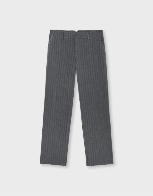 Stradivarius pantalon habillé taille basse avec détail au dos gris, 6 de 7