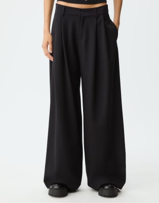 Pantalon large élégant à pinces - Noir 16