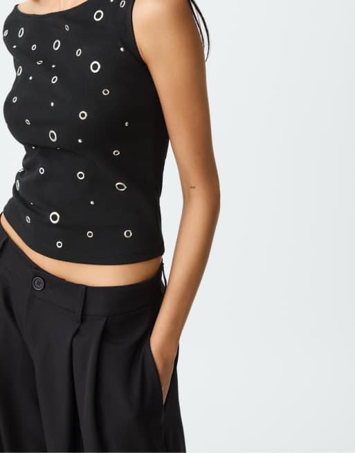 Stradivarius - Pantalon large élégant à pinces - Noir, 2 de 4