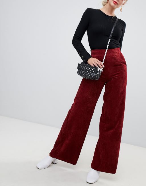 Stradivarius Pantalon large en velours c tel