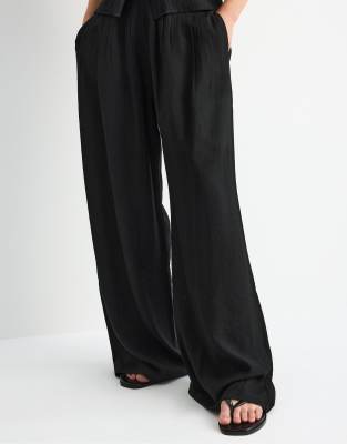 Pantalon palazzo à pinces - Noir XS