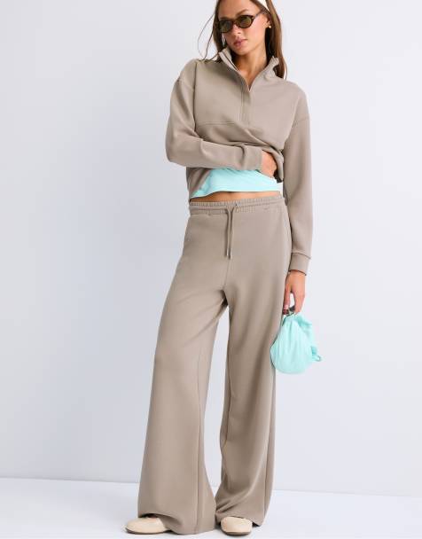 Stradivarius pantalon palazzo doux au toucher beige - view 1