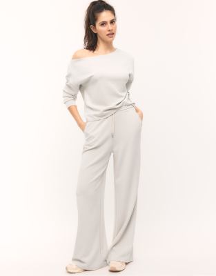 Pantalon palazzo doux - Taupe-Neutre S