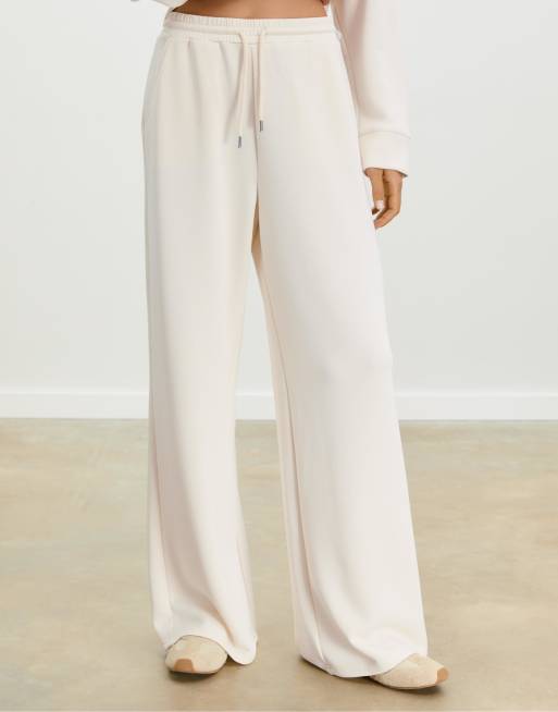 Stradivarius - Pantalon palazzo doux - Vanille, 4 de 4