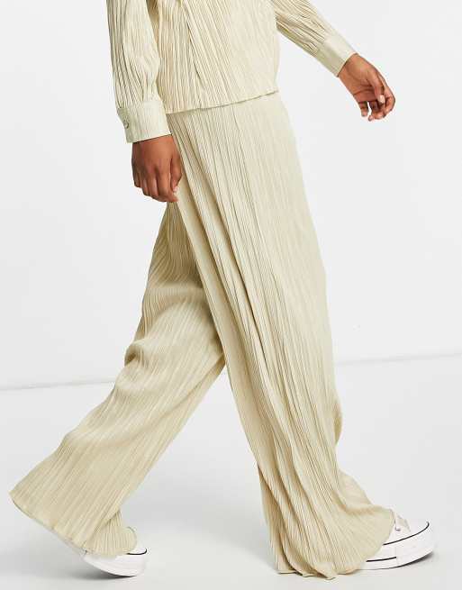 Pantalon cigarette plissé Couleur beige - RESERVED - 2296I-80X