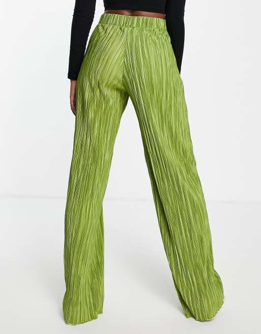 Pantalon plissé online vert