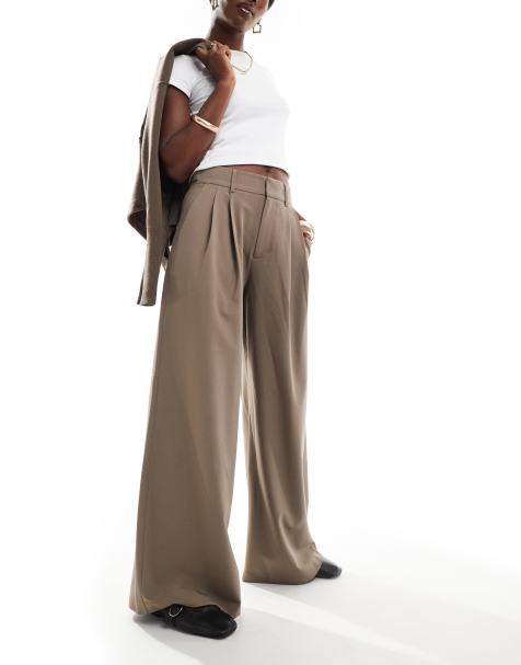 Stradivarius - Pantalon ultra large à pinces devant - Beige - view 1