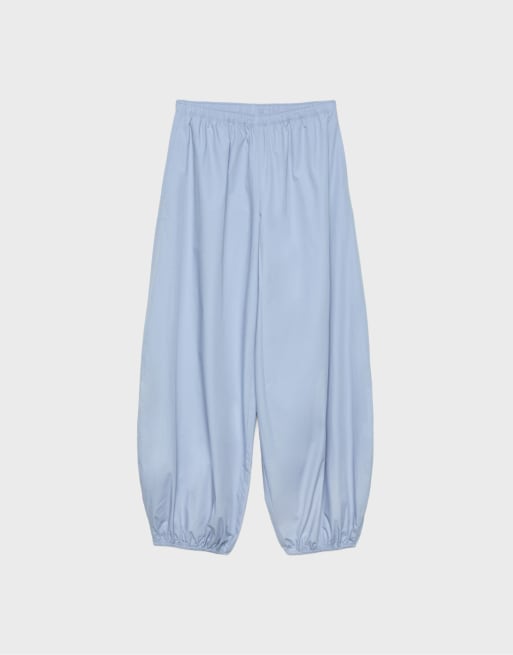 Stradivarius - Pantalon volumineux en popeline - Bleu ciel, 6 de 7