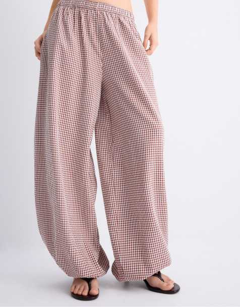 Stradivarius - Pantalon volumineux en popeline - Terracotta - view 1