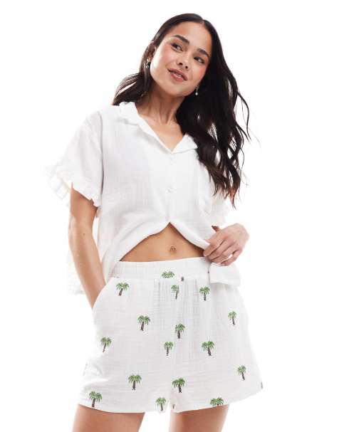 Stradivarius - Pantaloncini con stampa di palme - view 1