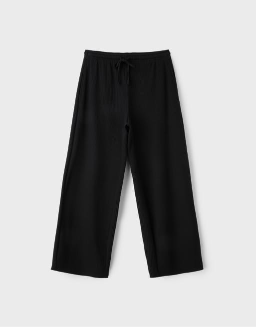Stradivarius pantaloni a coste soft-touch neri, 6 di 7