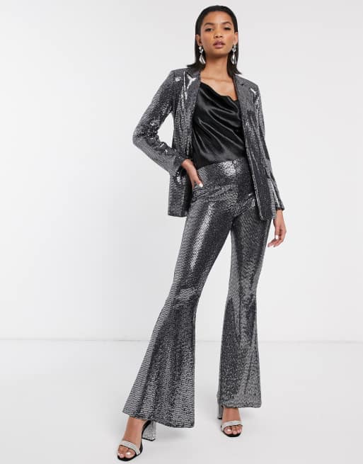 Stradivarius Pantaloni a zampa con glitter ASOS