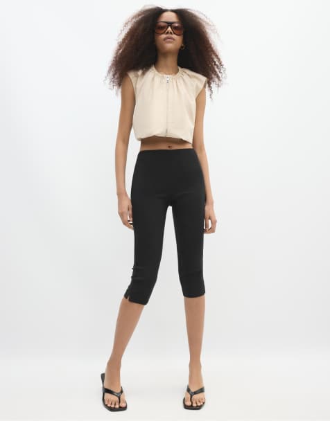 Stradivarius - Pantaloni capri neri - view 1