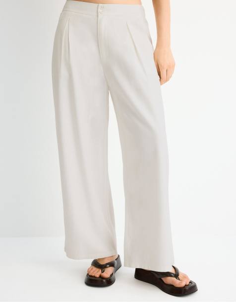 Stradivarius - Pantaloni culotte rustici écru - view 1