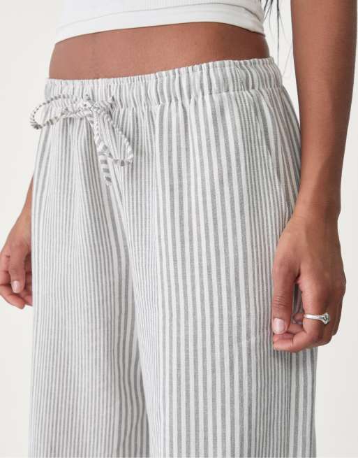 Stradivarius - Pantaloni grigi a righe, 3 di 4