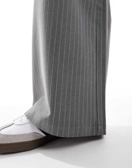 Stradivarius - Pantaloni grigi con motivo gessato, 5 di 5
