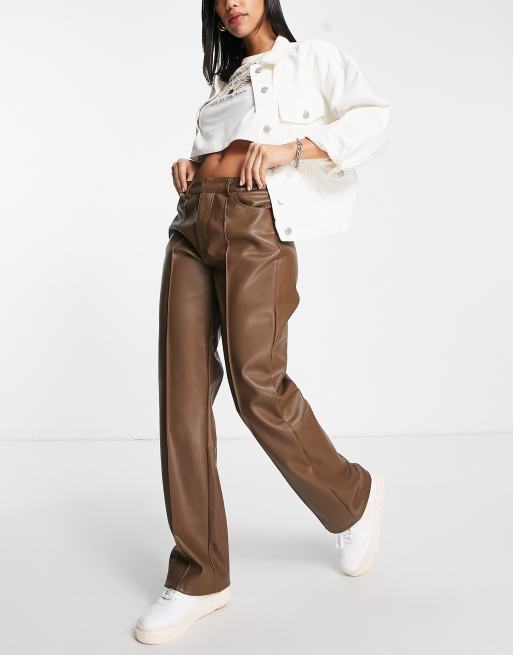 Pantaloni in pelle stradivarius hot sale