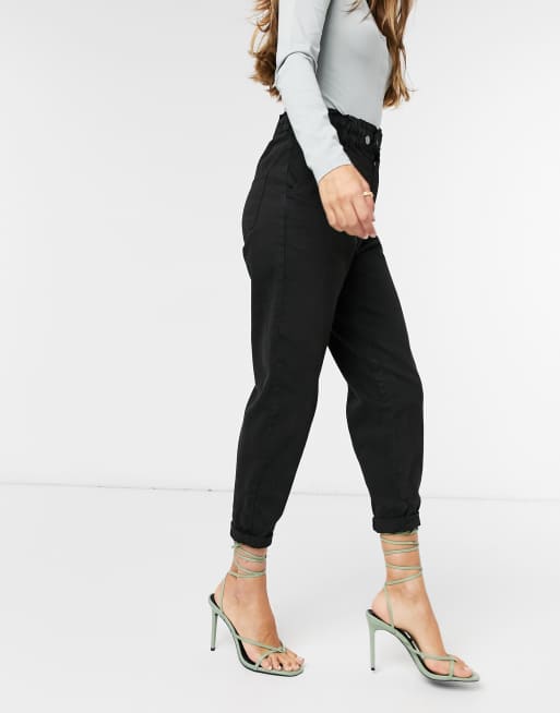 Stradivarius - Pantaloni in twill neri, 4 di 4