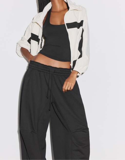 Stradivarius pantaloni jogger balloon neri con stopper, 4 di 4