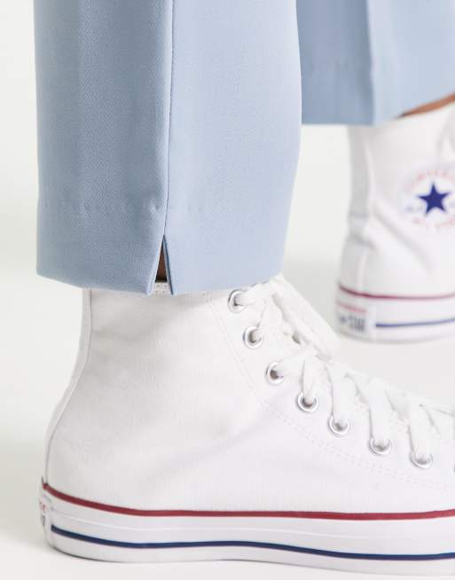 Stradivarius - Pantaloni sartoriali a sigaretta blu , 3 di 4