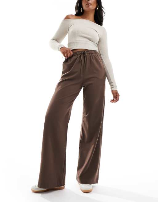 Stradivarius - Pantaloni sartoriali marroni