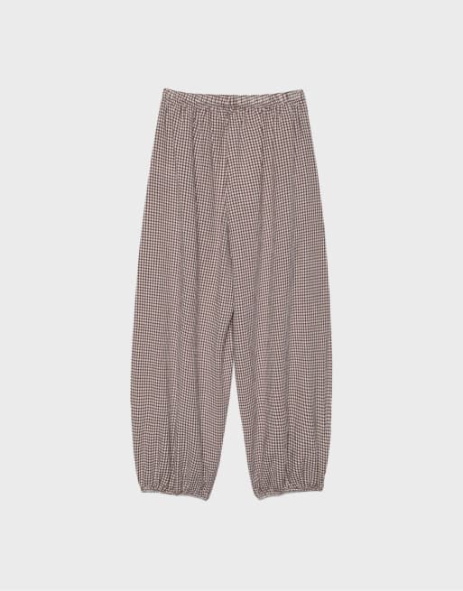 Stradivarius - Pantaloni voluminosi in popeline color terracotta, 7 di 7