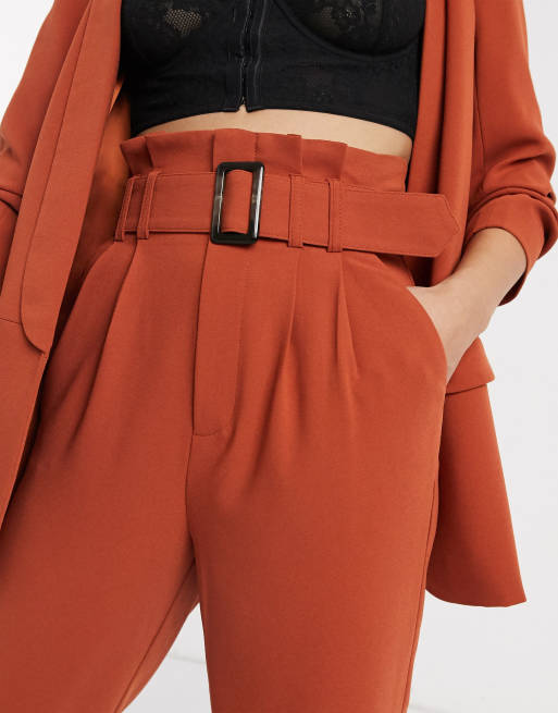 Orange 2024 belted trousers