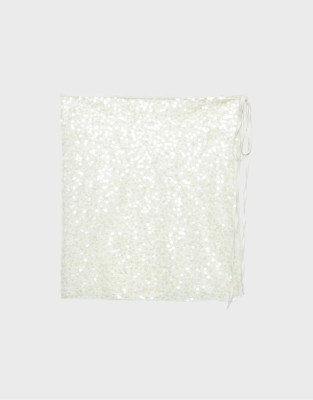 Stradivarius - Paréo à sequins - Écru-Blanc