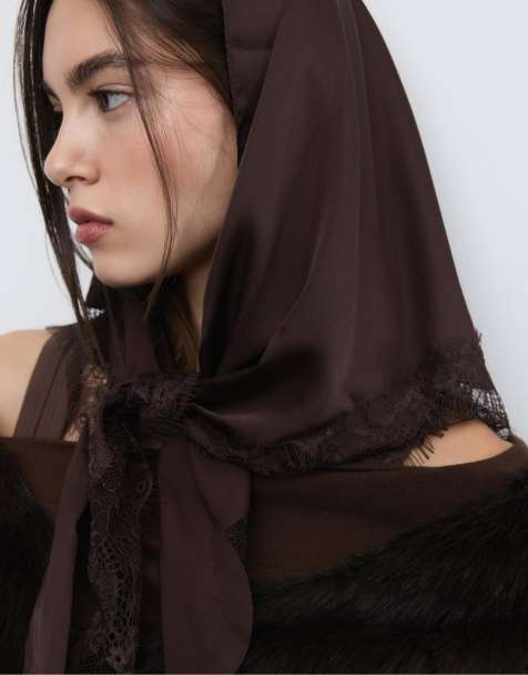 Stradivarius - Paréo en dentelle - Marron - view 1