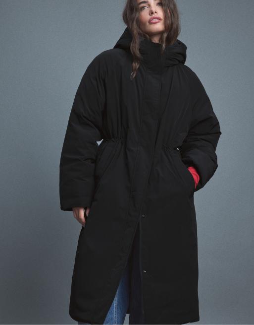 Stradivarius parka imbottito nero, 2 di 7