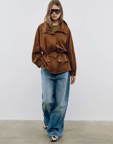 Stradivarius - Parka medio marrone in camoscio sintetico - view 1