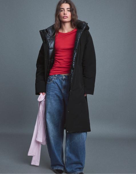 Stradivarius parka rembourrée noire - view 1