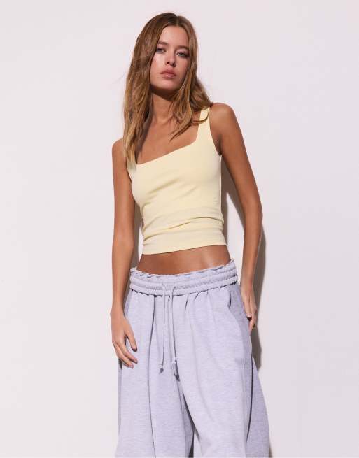 Stradivarius - Pastelgul tanktop med firkantet halsudskæring, 2 af 7